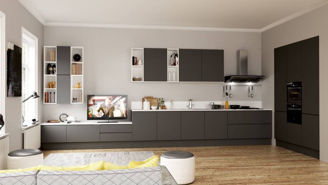 Espaço gastronômico moderno com ilha central para preparo gourmet Maputo Matola